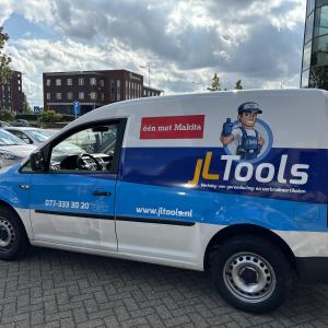 VW Caddy voor JL Tools beletterd / gewrapt